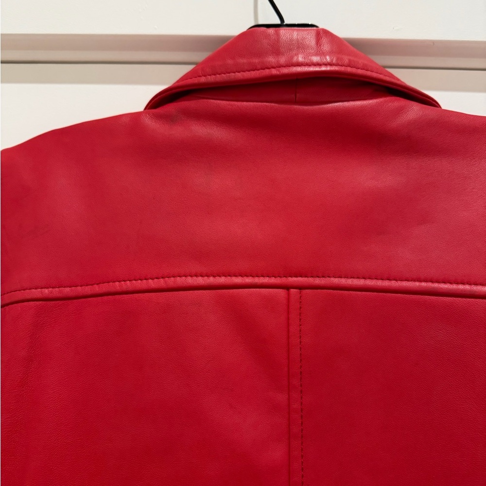 Nasty Gal (Original) Red Leather Jacket - Picture 4 of 5